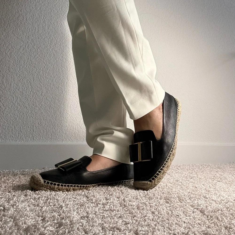 Salvatore Ferragamo Black Espadrilles with Gold Accent